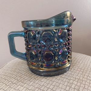 Vintage Indiana Windsor Iridescent Blue Carnival Glass - Creamer only